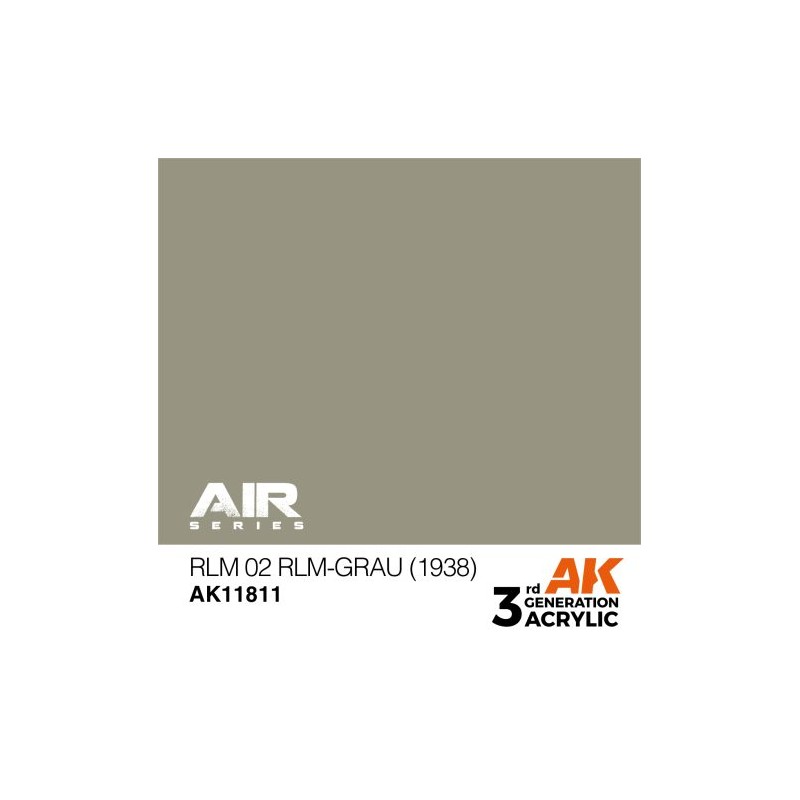 AK Interactive 3rd Generation serie Aerei colore acrilico 17 ml AK11811 RLM  02 RLM-Grau (1938)