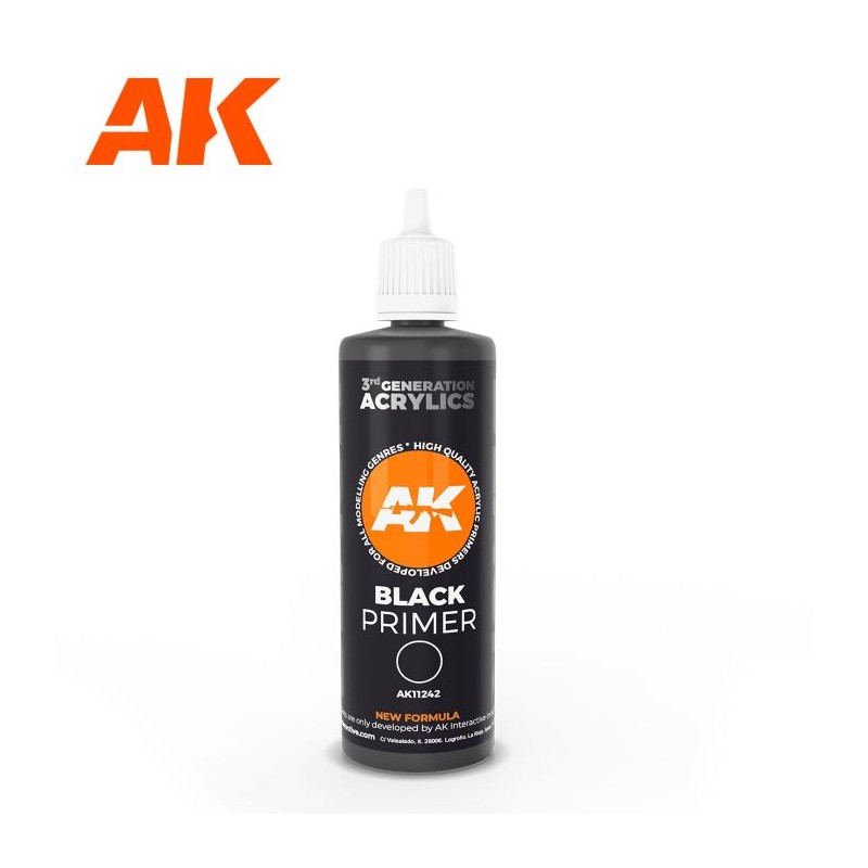 AK Interactive 3rd Generation Black Primer 100 ml AK11242