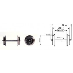 Asse di ricambio 24 mm con...