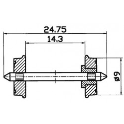 2 Assi con ruote RP-25 per...