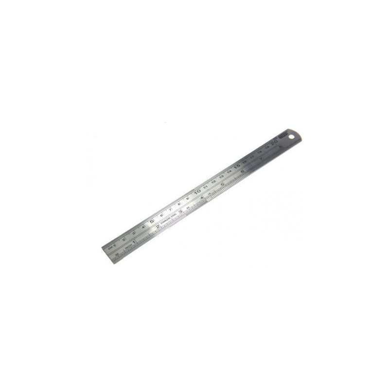 Righello in acciaio 20 cm con misure in imperiale e metrico